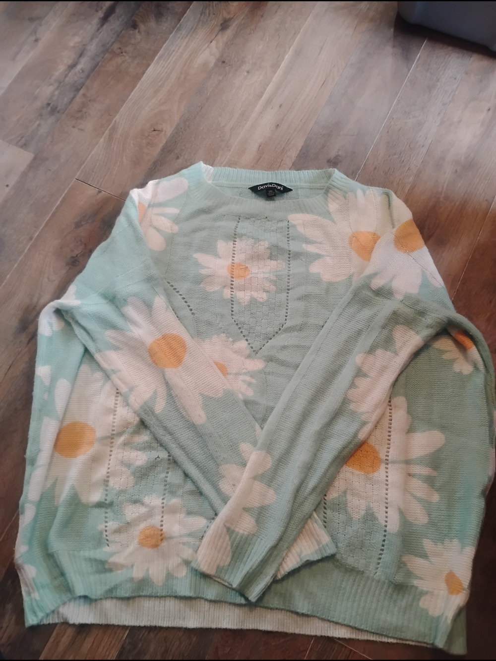 Mint Green Daisy Sweater